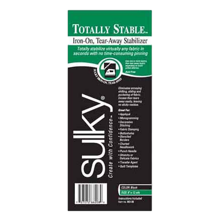 SULKY Totally Stable Iron on Tear Away Stabilizer  - Black