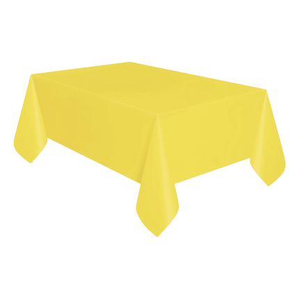 Plastic Table Cloth sold by RQC Supply Canada an arts and craft store located in Woodstock, Ontario showing Yellow Colour
