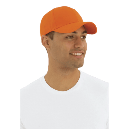 Adult 130 Economy Cotton Twill Hat sold by RQC Supply Canada an arts and craft store located in Woodstock, Ontario showing orange ATC Hat