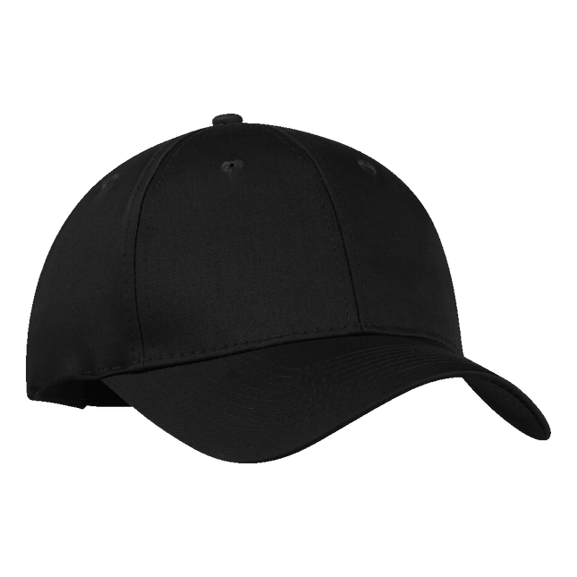 Adult 130 Economy Cotton Twill Hat sold by RQC Supply Canada an arts and craft store located in Woodstock, Ontario showing black ATC Hat