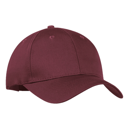 Adult 130 Economy Cotton Twill Hat sold by RQC Supply Canada an arts and craft store located in Woodstock, Ontario showing maroon ATC Hat