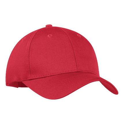 Youth 130 Economy Cotton Twill Hat sold by RQC Supply Canada an arts and craft store located in Woodstock, Ontario showing red hat