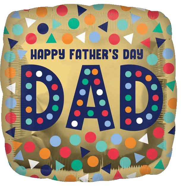 Happy Father's Day Square Foil Filled Mylar Balloon sold by RQC Supply Canada an arts and craft store located in Woodstock, Ontario