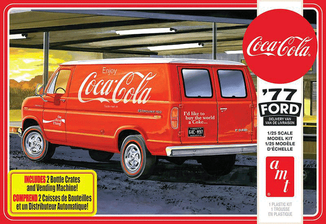 AMT, 1977 Ford Van with Vending Machine, Coca-Cola, Red and White, 1173, RQC Supply, Woodstock, Ontario