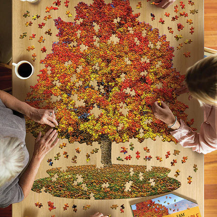 I am a sugar Maple shaped puzzle sold by RQC Supply Canada an arts and craft hobby store located in Woodstock, Ontario showing creating a sugar maple puzzle