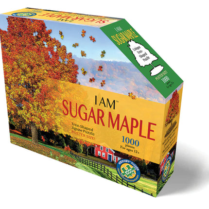 I am a sugar Maple shaped puzzle sold by RQC Supply Canada an arts and craft hobby store located in Woodstock, Ontario showing a sugar maple puzzle