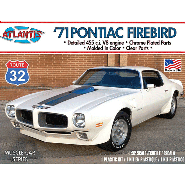 Atlantis, 1971 Pontiac Firebird, Model Car, 1/32 Scale, White, M2009, RQC Supply, Woodstock, Ontario