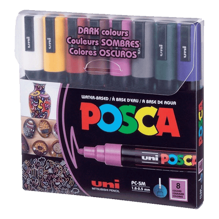 Dark Colours Posca Waterbased Paint Markers sold by RQC Supply Canada an arts and craft store located in Woodstock, Ontario