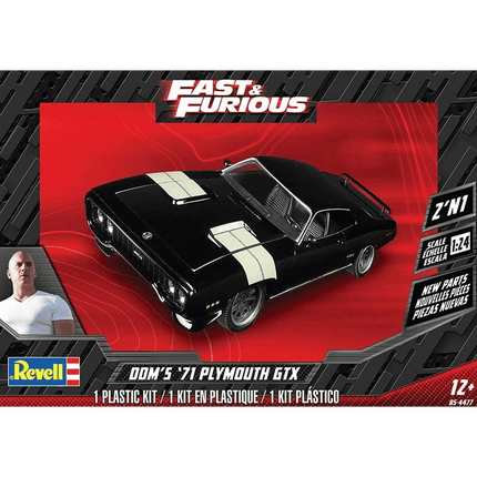 Revell 1971 Dom's Plymouth GTX Model Car Kit sold by RQC Supply Canada an arts and craft hobby store located in Woodstock, Ontario