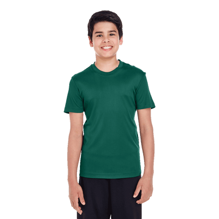 T11 Youth Zone Team 365 polyester tshirts sold by RQC Supply Canada an arts and craft store located in Woodstock, Ontario showing sport forest green colour