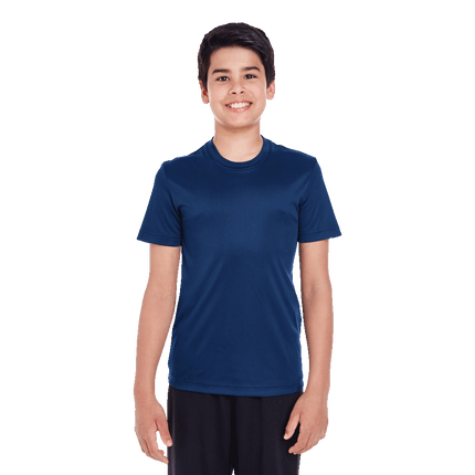 T11 Youth Zone Team 365 polyester tshirts sold by RQC Supply Canada an arts and craft store located in Woodstock, Ontario showing sport navy colour
