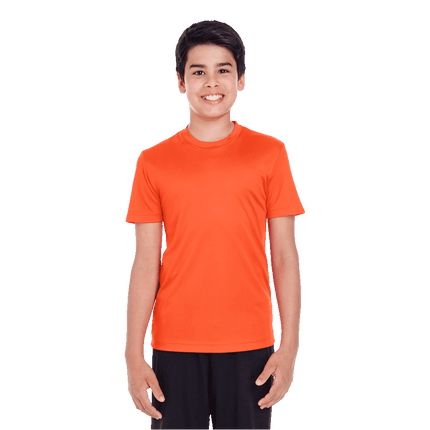 T11 Youth Zone Team 365 polyester tshirts sold by RQC Supply Canada an arts and craft store located in Woodstock, Ontario showing sport orange colour