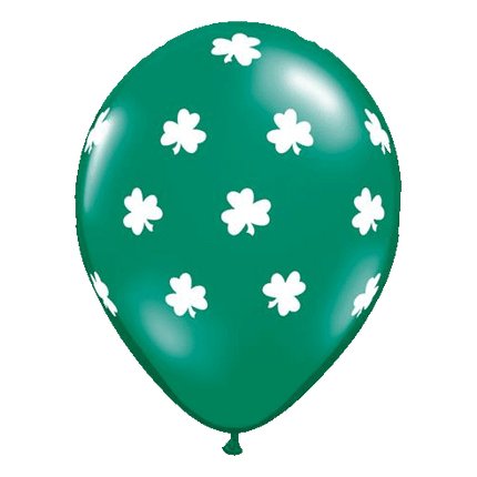Green Shamrock Latex Balloons sold by RQC Supply Canada an arts and craft store located in Woodstock, Ontario