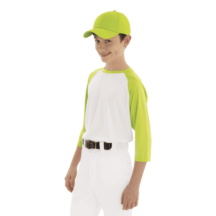 Youth 130 Economy Cotton Twill Hat sold by RQC Supply Canada an arts and craft store located in Woodstock, Ontario showing lime green colour hat