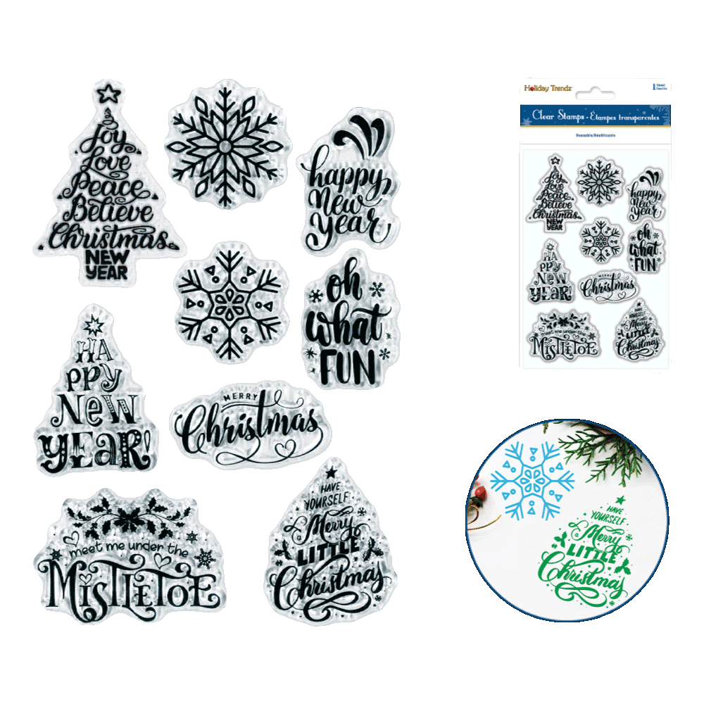 Clear Stamps: 4.3 x 6.3 Reusable - Holiday Trends – RQC Supply Ltd