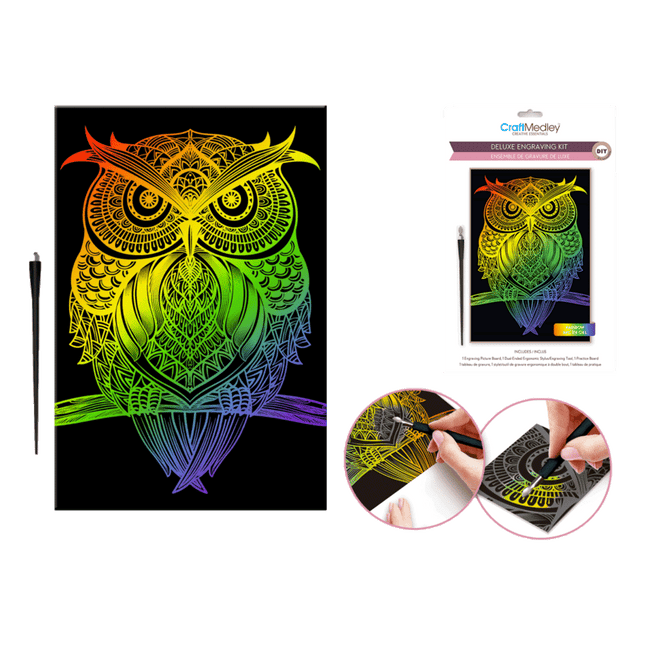 Engraving Kits sold by RQC Supply Canada located in Woodstock, Ontario shown in Holographic Owl