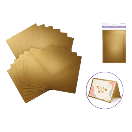 Gold shimmer Card Making Envelope Set sold by RQC Supply Canada 