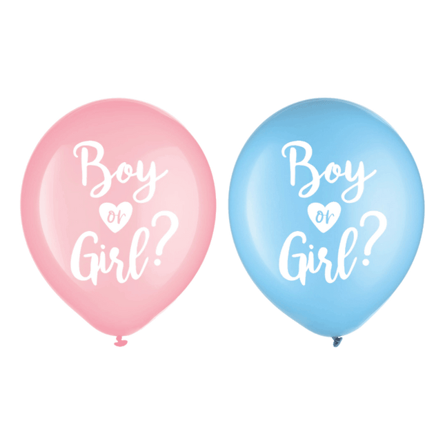 Boy or Girl Latex Balloons for the big reveal sold by RQC Supply Canada located in Woodstock, Ontario