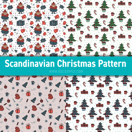12" Scandinavian Christmas Pattern Vinyl