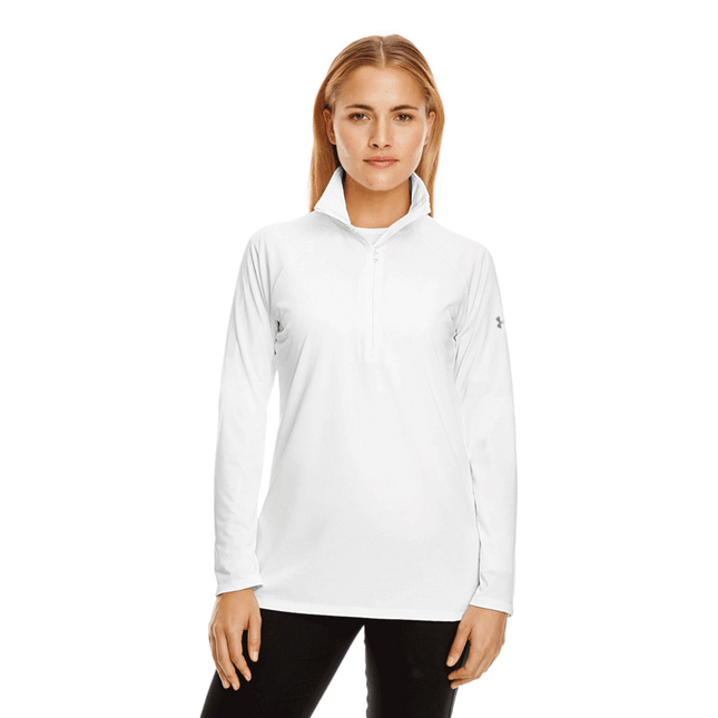 Under Armour Quarter Zip Sweats sold by RQC Supply Canada located in Woodstock, Ontario shown in White