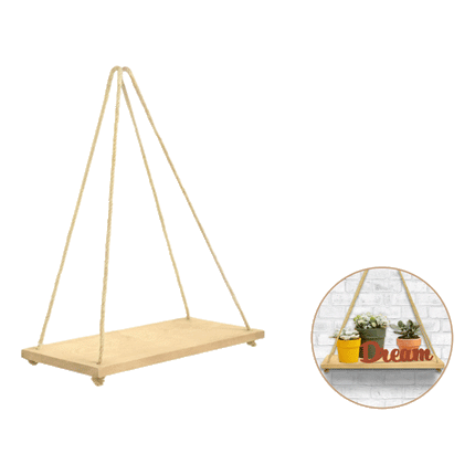 13" X 6" DIY Wall Display Shelf with Jute Rope 1.2cm by Wood Craft. Sold by RQC Supply Canada.