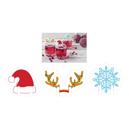 Christmas Party Drinkware Toppers sold by RQC Supply Canada located in Woodstock, Ontario