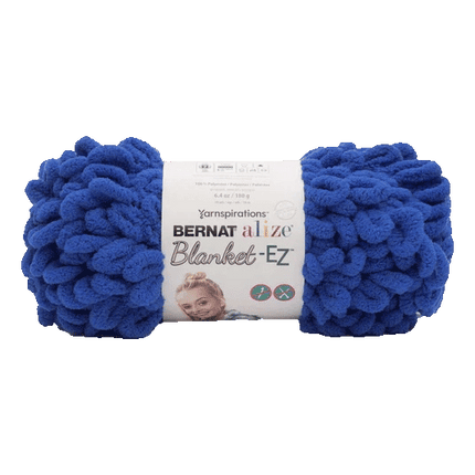 Yarnspirations Bernat Alize Blanket - EZ Yarn sold by RQC Supply Canada an arts and Craft Store located in Woodstock, Ontario showing bright blue colour