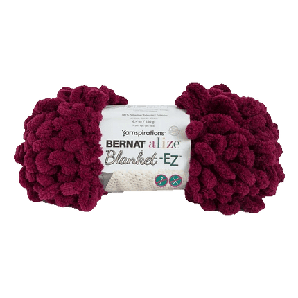 Yarnspirations Bernat Alize Blanket - EZ Yarn sold by RQC Supply Canada an arts and Craft Store located in Woodstock, Ontario showing burgundy colour