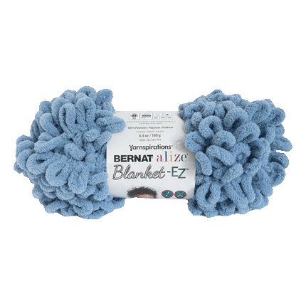 Yarnspirations Bernat Alize Blanket - EZ Yarn sold by RQC Supply Canada an arts and Craft Store located in Woodstock, Ontario showing country blue colour