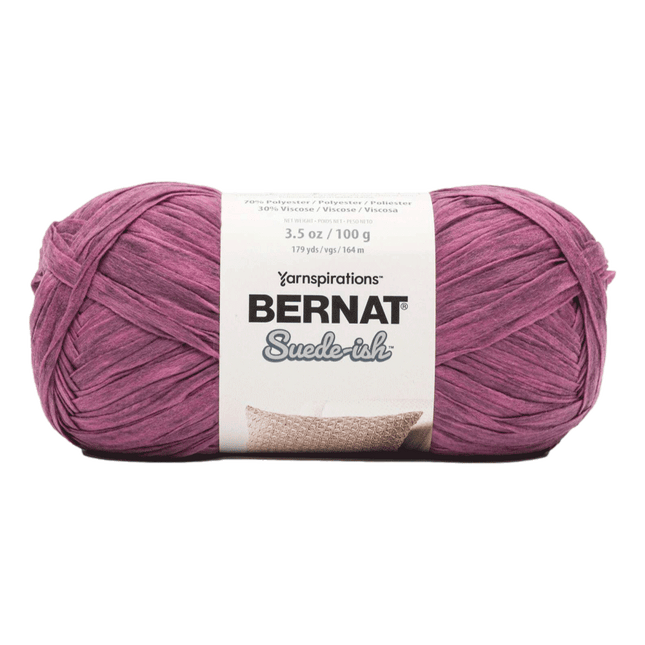 Bernat Suede-ish Yarn sold by RQC Supply Canada located in Woodstock, Ontario shown in Beet colour