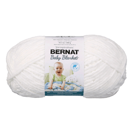 Bernat Baby Blanket Yarn sold by RQC Supply Canada located in Woodstock, Ontario showing white colour