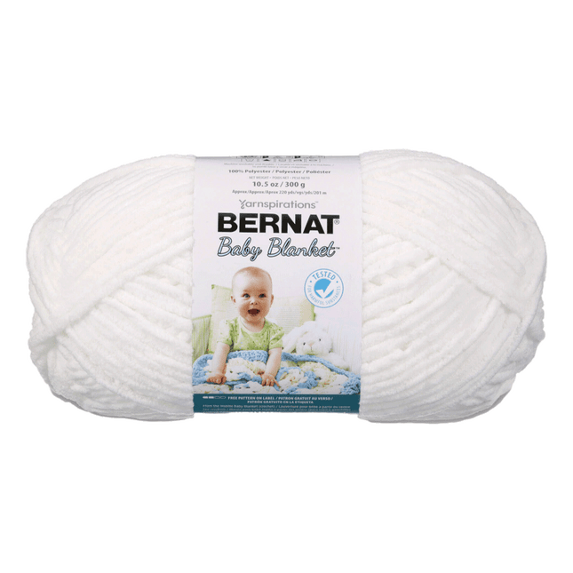 Bernat Baby Blanket Yarn sold by RQC Supply Canada located in Woodstock, Ontario showing white colour