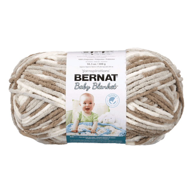 Bernat Baby Blanket Yarn sold by RQC Supply Canada located in Woodstock, Ontario showing baby sandcastles colour