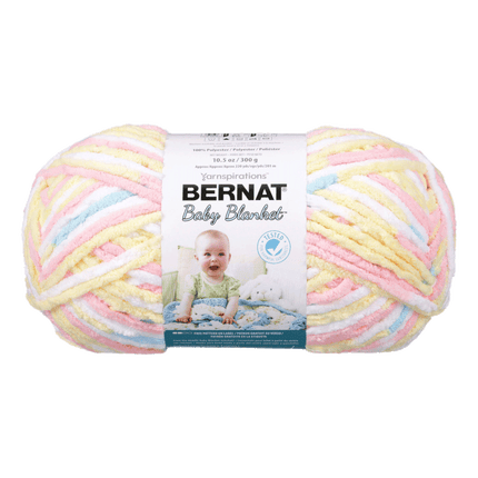 Bernat Baby Blanket Yarn sold by RQC Supply Canada located in Woodstock, Ontario showing Pitter Patter colour