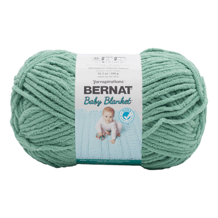 Bernat Baby Blanket Yarn sold by RQC Supply Canada located in Woodstock, Ontario showing Misty Green Jungle colour