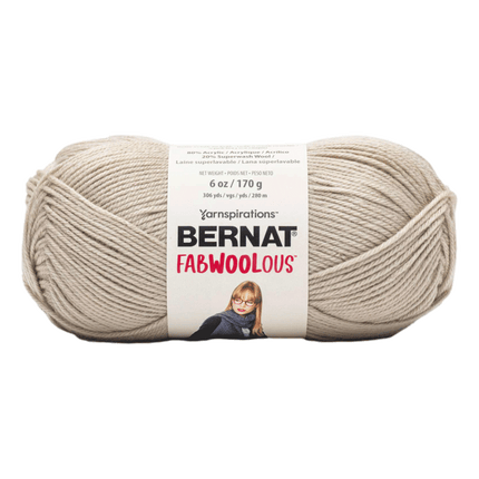 Bernat Fabwoolous Yarn sold by RQC Supply Canada an arts and craft store located in Woodstock, Ontario showing oats colour