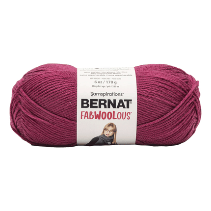 Bernat Fabwoolous Yarn sold by RQC Supply Canada an arts and craft store located in Woodstock, Ontario showing fuchsia colour