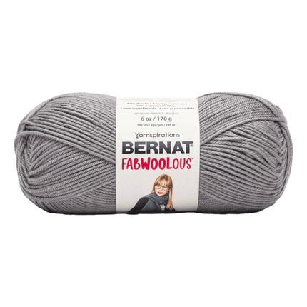 Bernat Fabwoolous Yarn sold by RQC Supply Canada an arts and craft store located in Woodstock, Ontario showing steel colour