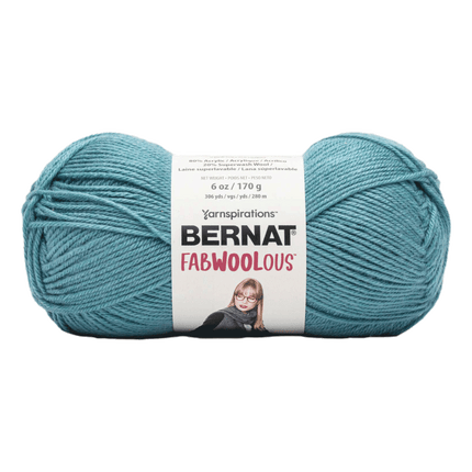 Bernat Fabwoolous Yarn sold by RQC Supply Canada an arts and craft store located in Woodstock, Ontario showing sea colour