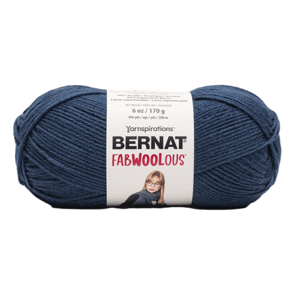 Bernat Fabwoolous Yarn sold by RQC Supply Canada an arts and craft store located in Woodstock, Ontario showing navy colour
