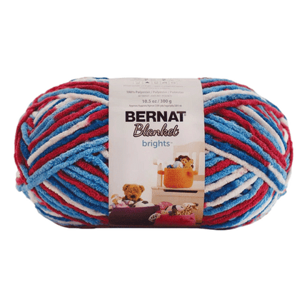 Bernat Brights Blanket Yarn Red White Boom sold by RQC Supply Canada located in Woodstock, Ontario