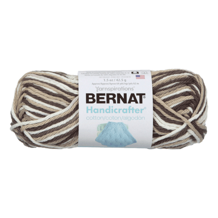 Bernat Handicrafters Cotton Yarn sold by RQC Supply Canada located in Woodstock, Ontario showing Chocolate Ombre Colour