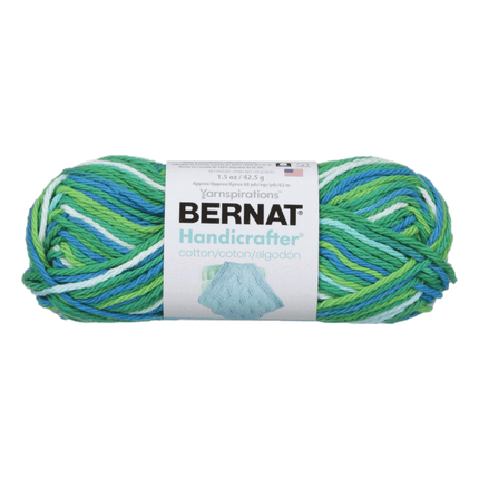 Bernat Handicrafters Cotton Yarn sold by RQC Supply Canada located in Woodstock, Ontario showing Emerald Energy Ombre Colour