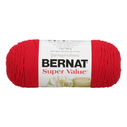 Bernat Super Value Yarn is now sold at RQC Supply Canada located in Woodstock, Ontario, shown in Berry Red colour