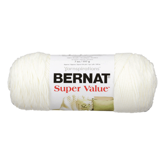 Bernat Super Value Yarn is now sold at RQC Supply Canada located in Woodstock, Ontario, shown in Winter White