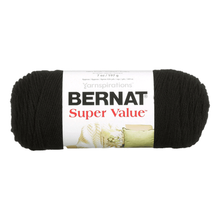 Bernat Super Value Yarn is now sold at RQC Supply Canada located in Woodstock, Ontario, shown in  Black Colour