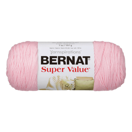 Bernat Super Value Yarn is now sold at RQC Supply Canada located in Woodstock, Ontario, shown in Baby Pink colour