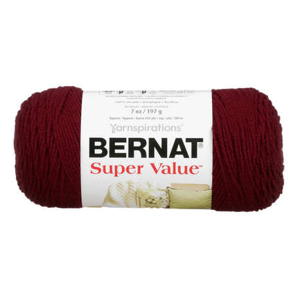 Bernat Super Value Yarn is now sold at RQC Supply Canada located in Woodstock, Ontario, shown in Burgundy colour