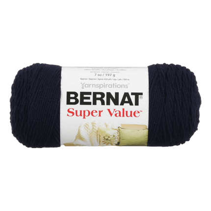 Bernat Super Value Yarn is now sold at RQC Supply Canada located in Woodstock, Ontario, shown in Navy Blue colour