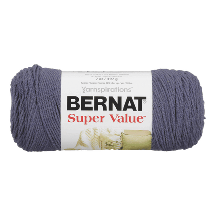 Bernat Super Value Yarn is now sold at RQC Supply Canada located in Woodstock, Ontario, shown in Steel Blue Heather colour